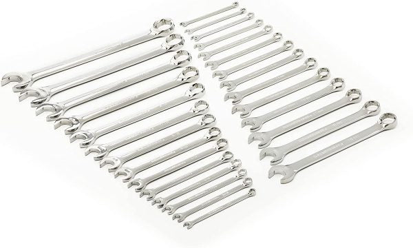 28 Pc. 6 Pt. Combination Wrench Set, SAE/Metric   81923, Chrome