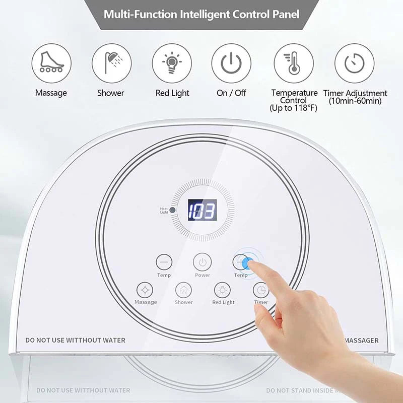 Foot Spa Bath Massager Pedicure Spa Tub with Heat, 2 Rollers, 4 Shiatsu Massagers, Temperature Control, Timer, 3-Angle Shower