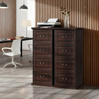 Tribesigns 4-Drawer File Cabinet, Vertical Wood Filing Cabinet for A4/Letter/Legal Size, Tall File Storage Printer Stand with Hanging Rails for Home Office, Classic Dark Walnut Finish
