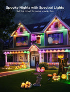 Govee Permanent Outdoor Lights Pro, 100ft with 60 RGBIC LED Lights for Daily and Accent Lighting, 75 Scene Modes for Halloween, IP67 Waterproof, Works with Alexa, Google Assistant, Matter, White