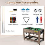 2-in-1 48" Swivel Multi Game Table, Foosball & Billiards Combo Table, Space-Saving Indoor Arcade Table for Kids/Adults, Game Room, Party