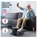 Under Desk Elliptical Machine for Home Ellipse Leg Exerciser for Seniors with Control Electric Seated Pedal Exerciser with 12 Adjustable Speeds