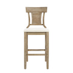 Linon Rylan 30" Bar Stool, Rustic Brown Finish with Beige Fabric