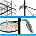 Stanbroil Fire Pit Campfire Grill Grate - Stainless Steel Swing Cooking Stand BBQ Grill, Portable Campfire Barbecue Rack for Outdoor Open Fire Cooking Camping