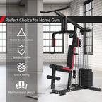 Multifunction Home Gym Station Indoor Strength Training Fitness Machine w/45 kg Weight Stack