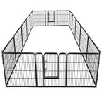 40" 16/8 Panel Pet Playpen with Door, Foldable Dog Exercise Pen, Metal Dog Puppy Cat Fence Barrier Kennel