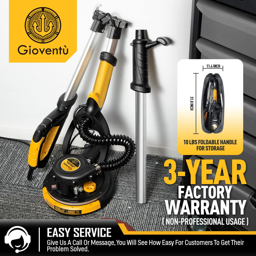 Giovent?? Electric Drywall Sander with Vacuum for Popcorn Ceiling