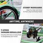 Viribus Adult Tricycle 7-Speed, 24��� Wheels, High Carbon Steel Frame, Front & Rear Baskets, Adjustable Saddle