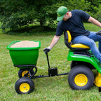 John Deere 175 lb Tow-Behind Broadcast Spreader, Rustproof Poly Hopper, Universal Fit