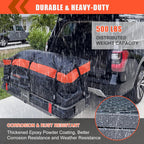 Folding hitch mounted cargo basket 60" With hook stabilizer, net and straps