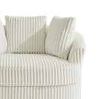 2 Set Oversized 43 W Plush Corduroy Swivel Barrel Chair with Pillows