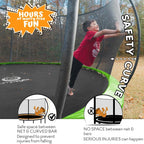 JUMPZYLLA Trampoline 8FT 10FT 12FT 14FT 15FT 16FT Trampoline with Enclosure - Recreational Trampolines with Ladder and AntiRust Coating, ASTM Approval Outdoor Trampoline for Kids