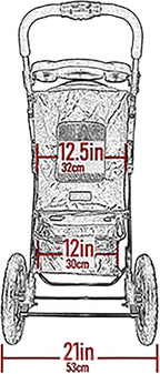 No-Zip NV Pet Stroller for Cats/Dogs, Zipperless Entry, Easy One-Hand Fold, Gel-Filled Tires, Plush Pad + Weather Cover Included, 3 colors