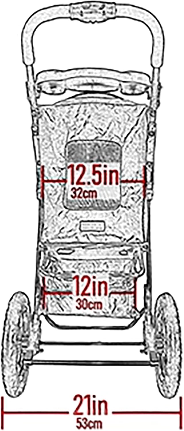 No-Zip NV Pet Stroller for Cats/Dogs, Zipperless Entry, Easy One-Hand Fold, Gel-Filled Tires, Plush Pad + Weather Cover Included, 3 colors