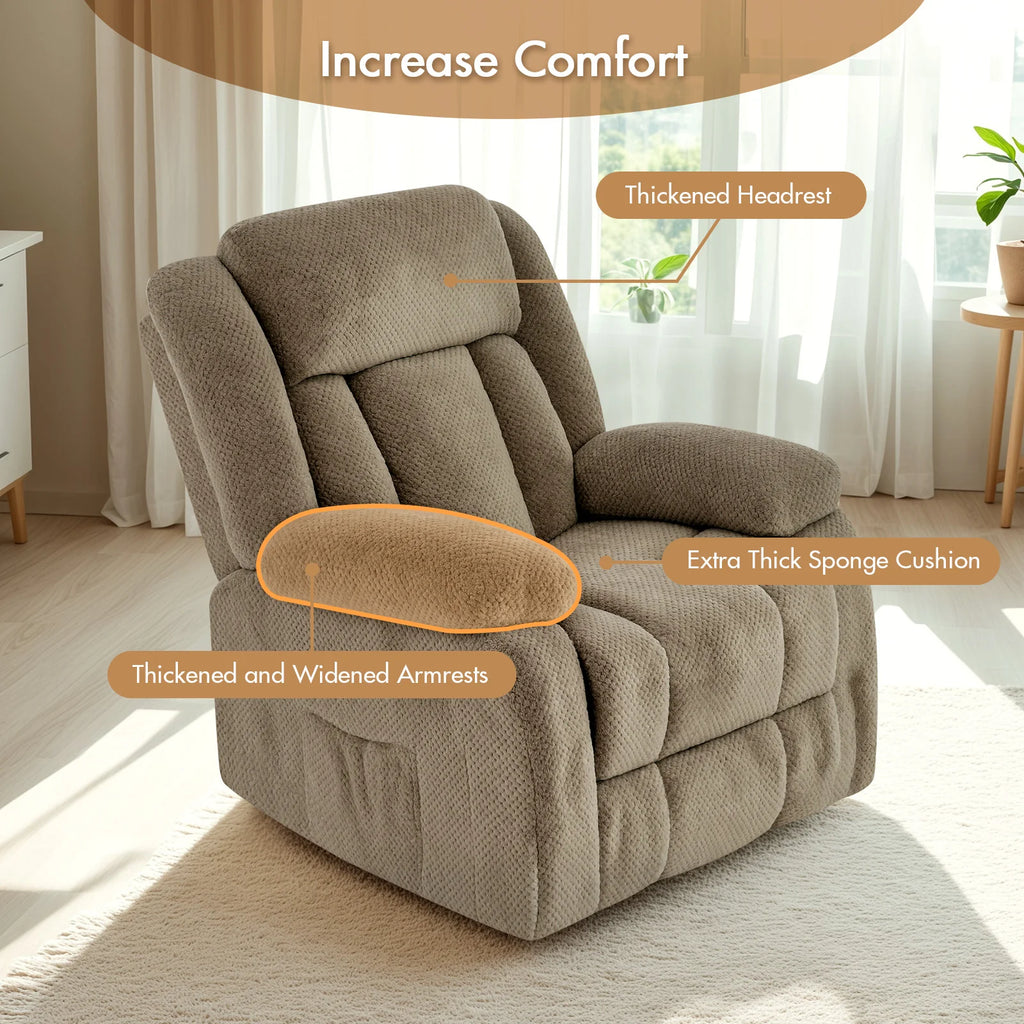 8-Point Electric Heat Massage Chair Light Brown