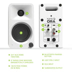 Kanto ORA 100W Powered Reference Desktop Computer Speakers with Bluetooth 5.0 White