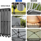 COBIZI 10x20 Heavy Duty Pop up Canopy Tent with 6 sidewalls Easy Up Commercial Outdoor Canopy Wedding Party Tents for Parties All Season Wind & Waterproof Gazebo with Roller Bag,Black(Frame Thickened)