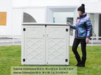 KINYING Larger Outdoor Storage Shed Weather Resistance  Horizontal Outdoor Storage Box Waterproof for Garden  Patios  Backyards  48 Cu.ft Capacity for Garbage Cans  Lawn Mower  Garden Tools