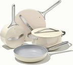 Caraway Nonstick Ceramic Cookware Set (12 Piece) Pots  Pans  Lids and Kitchen Storage - Non Toxic  PTFE &amp; PFOA Free - Oven Safe &amp; Compatible with All Stovetops (Gas  Electric &amp