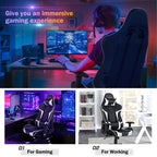 Ergonomic Swivel Massage Gaming Chair Recliner, E-Sport Gamer Racing Chair, Computer Office Chair with Headrest & Lumbar Support