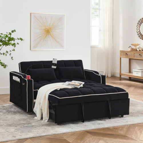 Fashionable modern and multi-functional foldable velvet sofa bed
