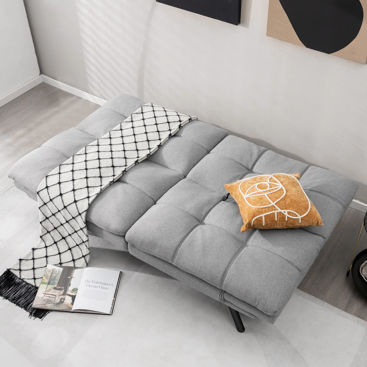 Giantex Convertible Sofa Bed, Memory Foam Futon Couch Bed
