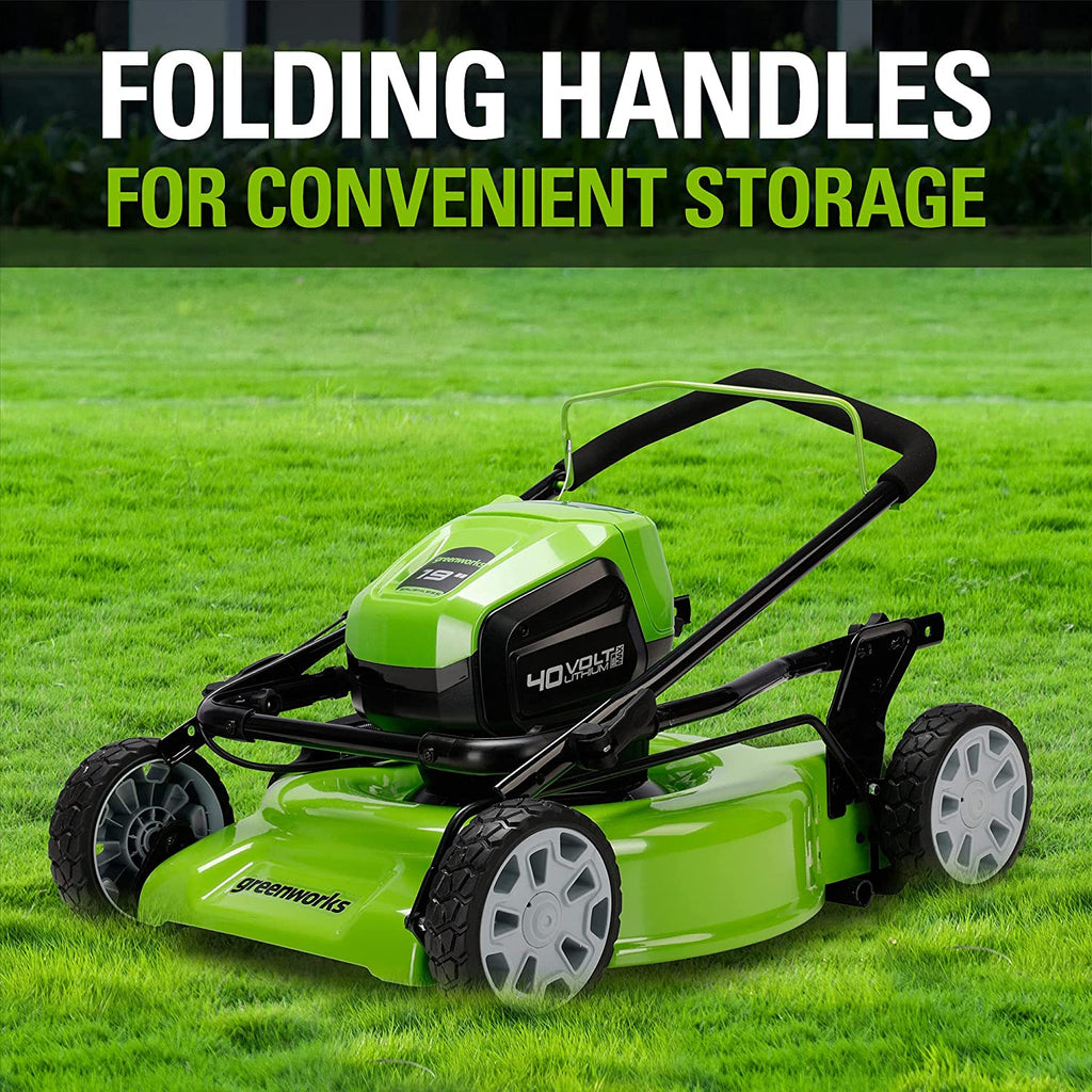 40V 19  Brushless (2-In-1) Lawn Mower, 4Ah USB (Power Bank) Battery and Charger Included MO40L414