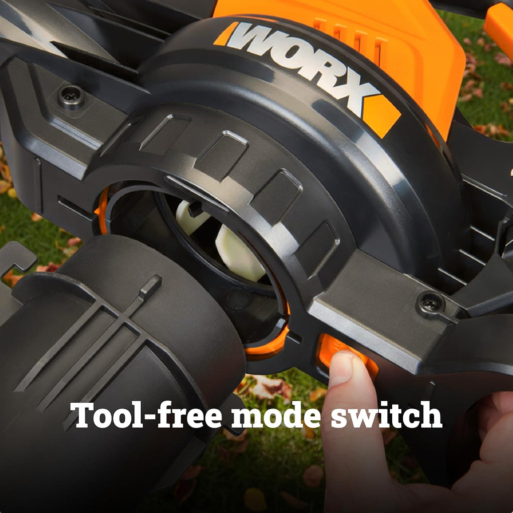 WORX Cordless Leaf Blower  3 in 1 Blowers for Lawn Care with Leaf Vacuum & Leaf Mulcher  Electric Blower with Brushless Motor & 2 Speed Control  2 �� 4.0 Ah Batteries & Charger Included  WG583