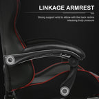 GTPLAYER Gaming Chair, Computer Chair with Footrest and Lumbar Support, Height Adjustable Game Chair with 360  -Swivel Seat and Headrest and for Office or Gaming (White)