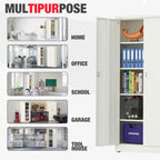 WORKPRO Metal Garage Storage Cabinet with Locking Doors and Adjustable Shelves,71 inches Tall Storage Cabinet for Tools, Office, Home, Shops (Black), Solid Packed
