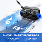 2 * 40V Electric Cordless Snow Shovel  13 Inch Brushless Electric Snow Blower with 2��4.0Ah Batteries & Fast Charger  13" Width  6" Depth  25FT Throw Distance Snow Shovel for Driveway  Patio
