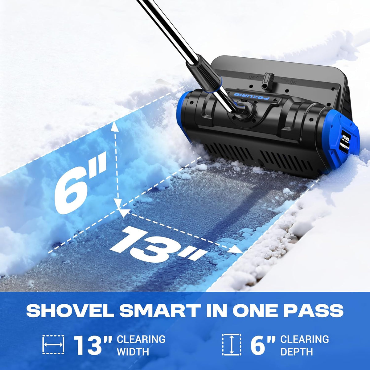 2 * 40V Electric Cordless Snow Shovel  13 Inch Brushless Electric Snow Blower with 2��4.0Ah Batteries & Fast Charger  13" Width  6" Depth  25FT Throw Distance Snow Shovel for Driveway  Patio