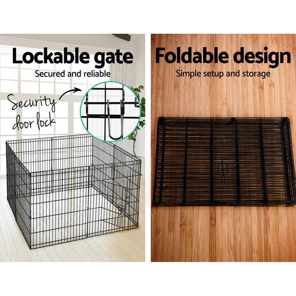 Durable 8-Panel Steel Dog Playpen, Weather-Resistant - i.Pet