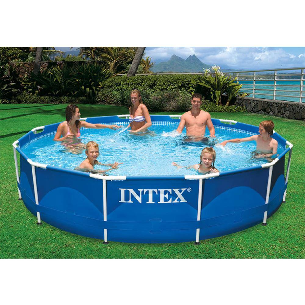 28211EH 12 ft. Round x 30 in. D Metal Frame Above Ground Pool with 530 GPH Filter Pump
