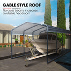 SHADE SHIELD Single Carport Shed 3.3 x 6 x 2.8m, Galvanised Steel Frame, Powder Coated Gable Roof, Shelter for Car Caravan Boat Tractor Agricultural