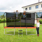 8 x 14 FT ASTM Certified Rectangular Trampoline with Safety Enclosure Net & Ladder