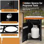 57" 50,000 BTU Propane Outdoor Fire Pit Table Rectangular Auto-Ignition Patio Gas Fire Table with Lid and Lava Rocks