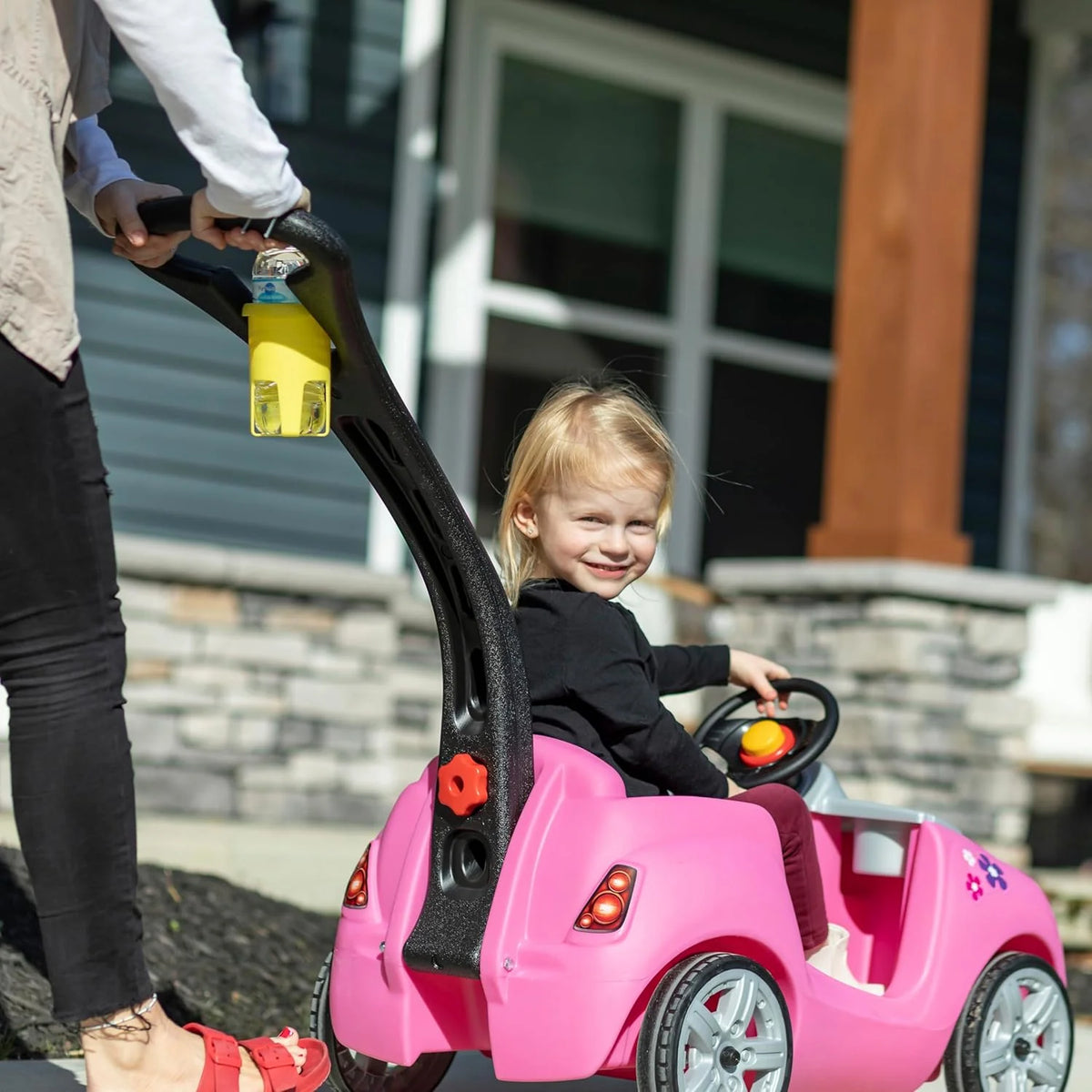 Step2 Whisper Ride II Ride On Push Toy Car, Pink �C Ride On Car with Included Seat Belt, Easy Storage and Transport, Makes a Great Stroller Alternative
