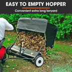 PLANTCRAFT Lawn Sweeper 38" Wide, Tow Behind Leaf and Grass Clipping Collector, Universal Hitch for Ride on Mower, Garden Tractor