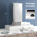 80 lbs/Day Under Counter Nugget Ice Maker, 15" Built-in Freestanding Ice Machine with Self-Cleaning, LCD Panel & 24H Timer for Home & Commercial Use