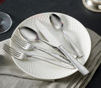 Hudson Essentials 40-Piece Hammered Stainless Steel 18/10 Flatware Silverware Set, Service for 8 (40-Piece Set)