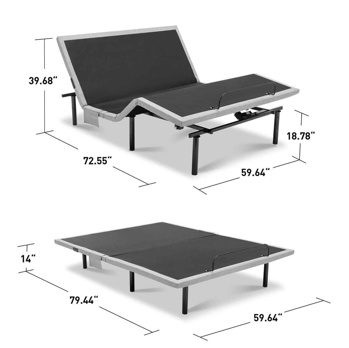 ASONLY Adjustable Bed Frame Queen with Massage
