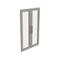 4613 Modular Storage Pair Set, 2 Glass Pane Doors, Wood Closet Organizer Shaker Style, Add On Accessory for Shelf Units, Taupe, Kit