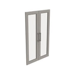 4613 Modular Storage Pair Set, 2 Glass Pane Doors, Wood Closet Organizer Shaker Style, Add On Accessory for Shelf Units, Taupe, Kit