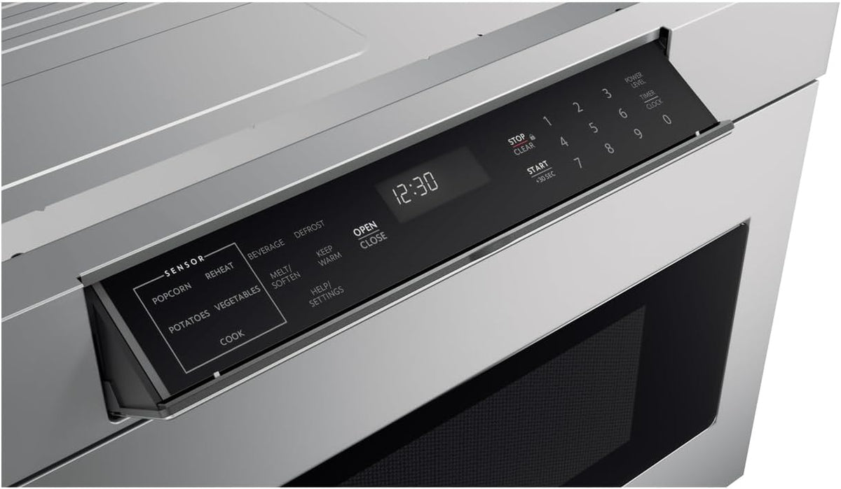 SHARP SMD2470ASY Microwave Drawer Oven, 24-inch, 1.2 Cubic Feet, 950 Watt, Concealed Control Panel with Digital LCD Display, Stainless Steel