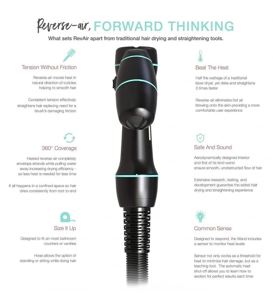 REVAIR Reverse Air Hair Dryer | Easily Dry and Straighten Hair