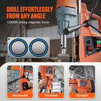 Mag Drill Press, 1550W 2" Boring Diameter, 2922lbf Power Magnetic Drill, 500 PRM, 10-Speed, Electric Drilling Machine for Metal Surface, Industrial and Home Improvement