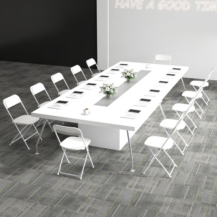 4 Pack Metal Folding Chairs with Plastic Seat and Back