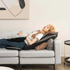 Rolling Shiatsu Full Back Massager Chair Pad Massage Seat Cushion with Heat & Vibration, Removable Neck Pillow & Back Flap