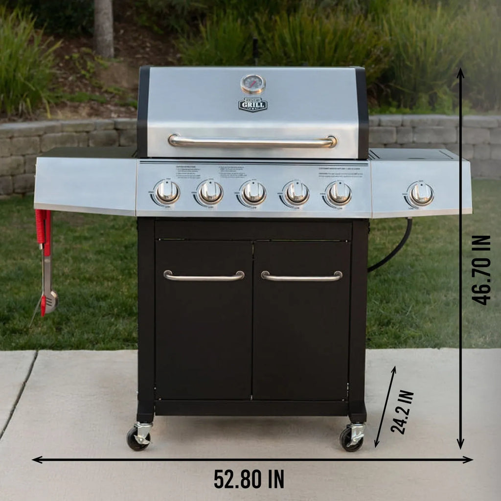 Expert Grill 5-Burner Propane Gas Grill with Side Burner